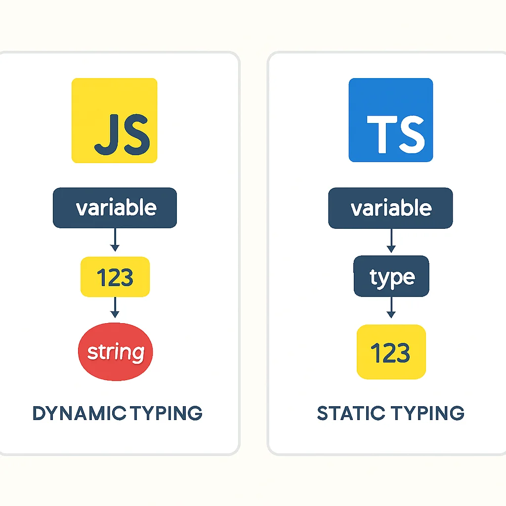 JavaScript와 TypeScript 타입 시스템 비교 다이어그램