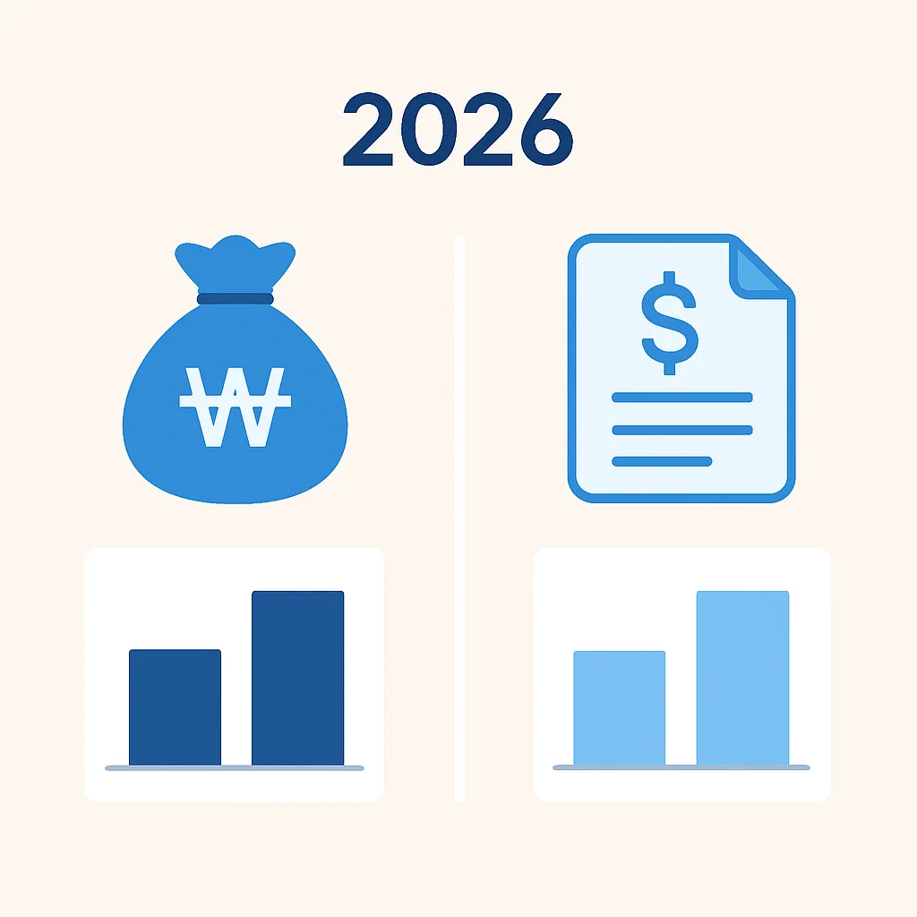 2026년 소득공제와 세액공제의 차이점과 각 항목을 비교하는 인포그래픽입니다. 과세표준 감소와 세금 직접 차감의 개념을 시각적으로 설명합니다.