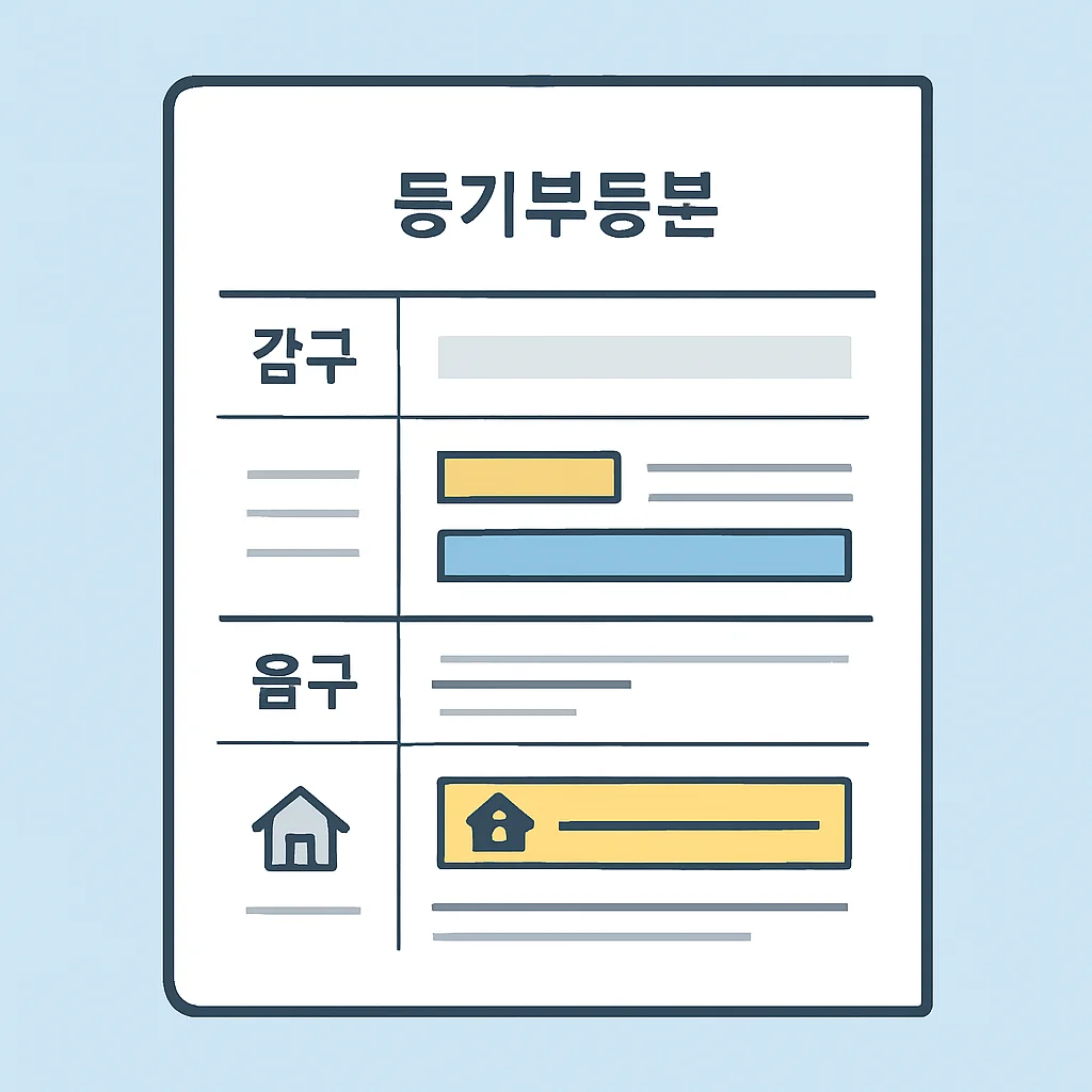 등기부등본 갑구 을구 상세 확인 예시