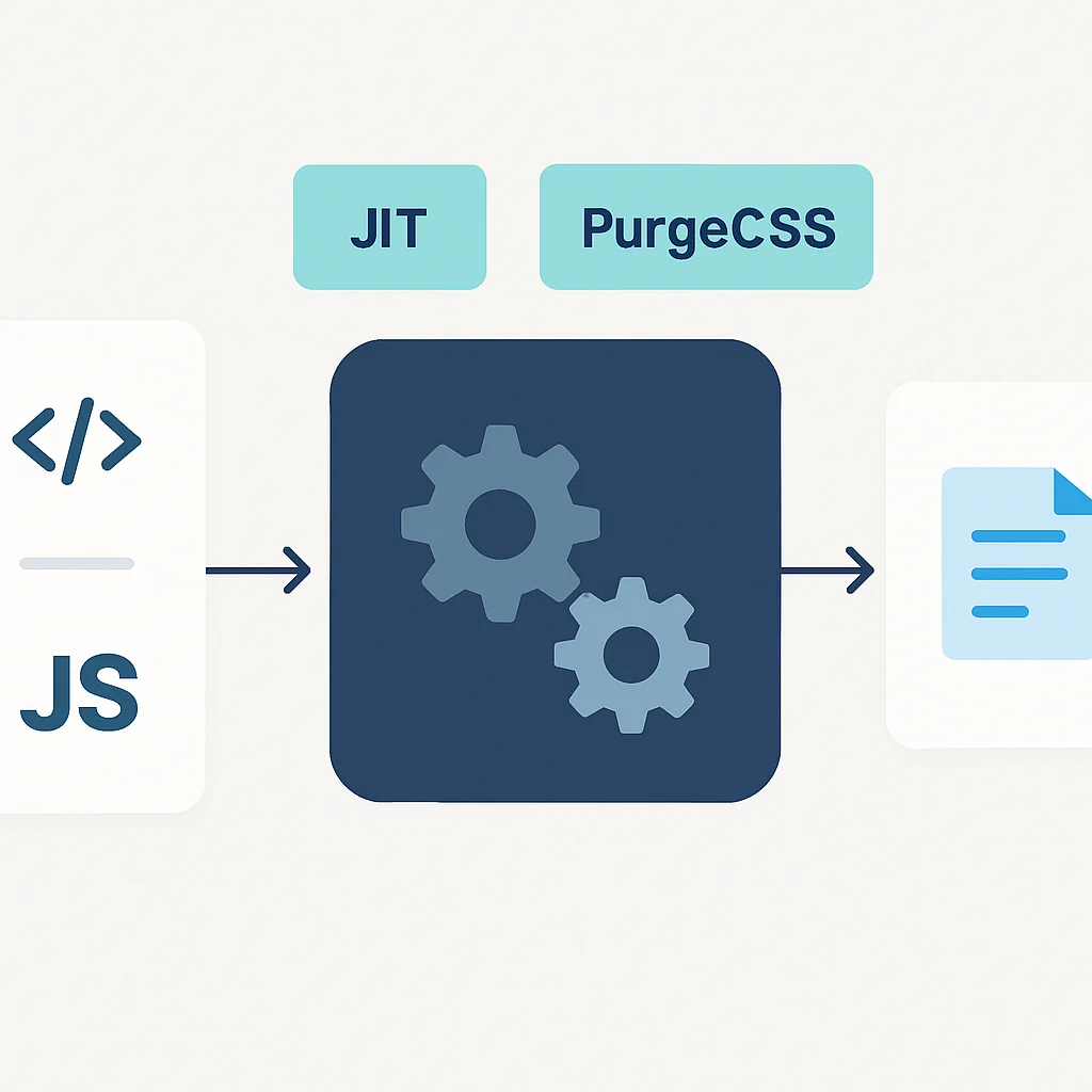 Tailwind CSS 빌드 과정 (JIT & PurgeCSS 포함) 다이어그램