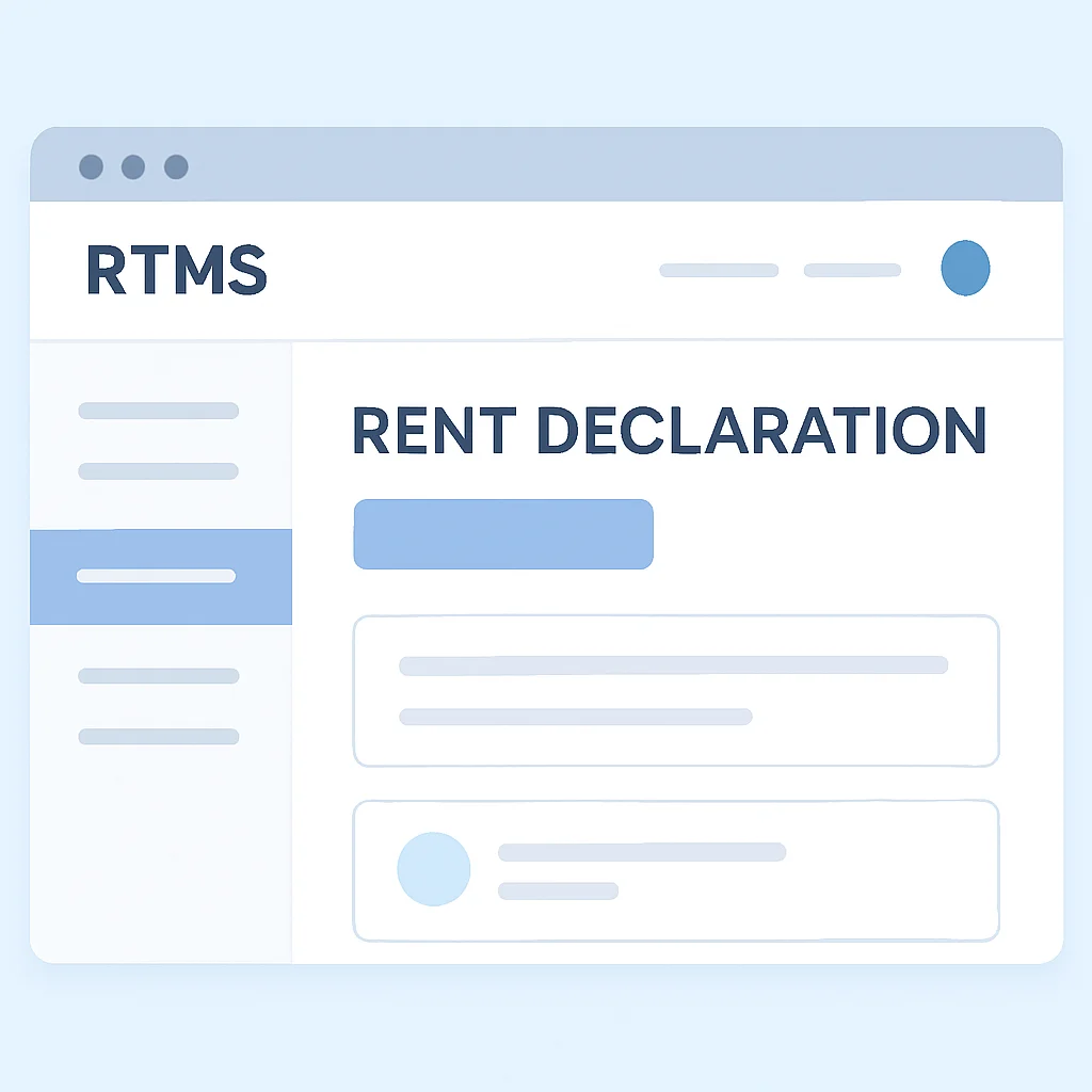 부동산거래관리시스템 (RTMS) 홈페이지 전월세 신고 화면