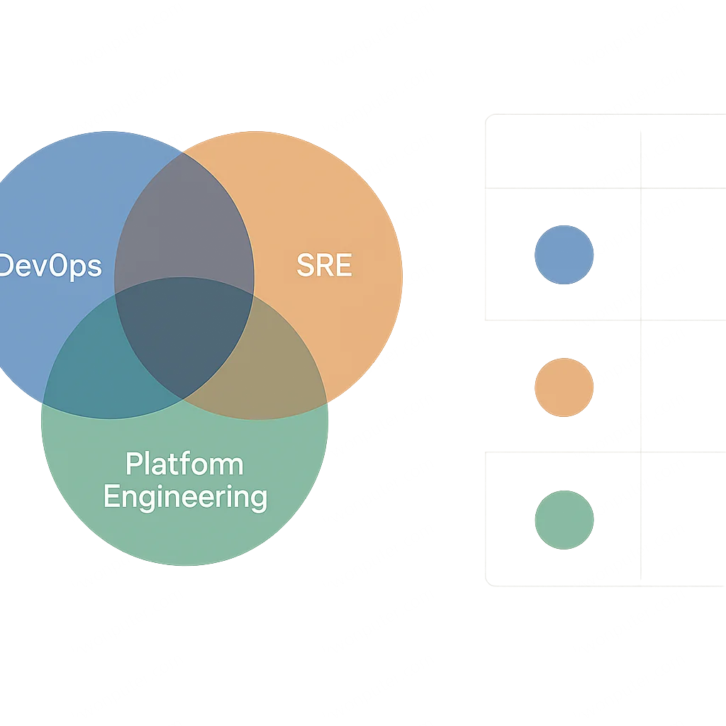 DevOps, SRE, 플랫폼 엔지니어링 관계도 및 비교표