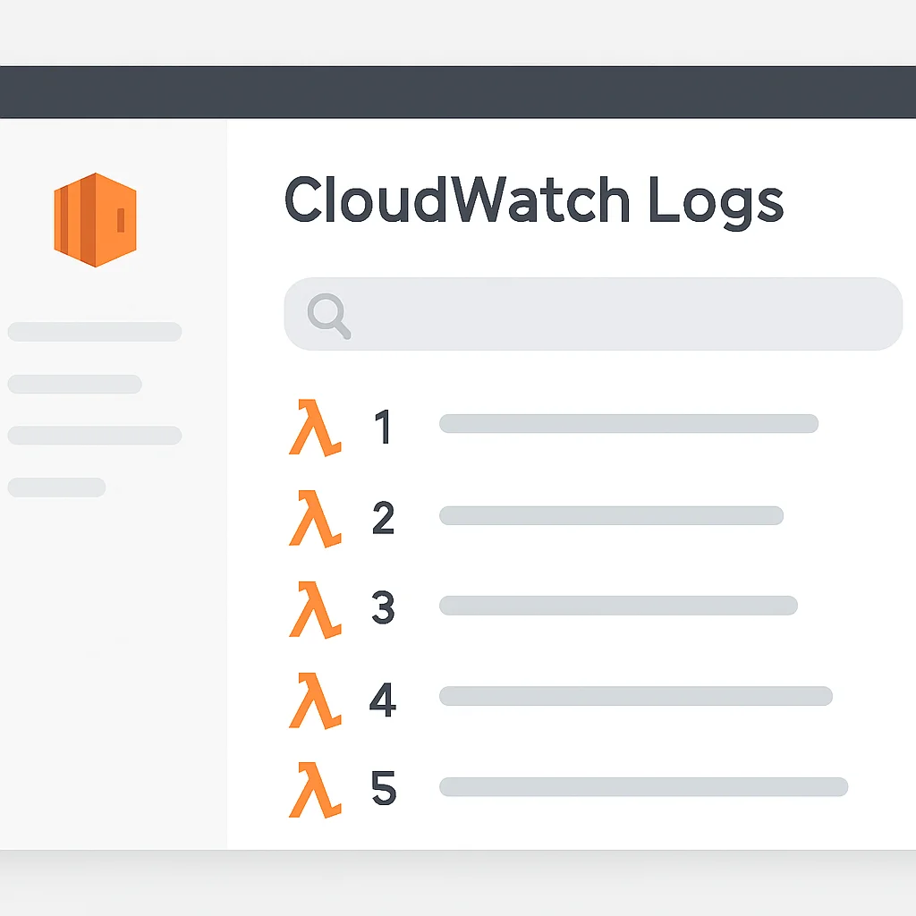 AWS CloudWatch Logs 화면: Lambda 함수 로그 확인
