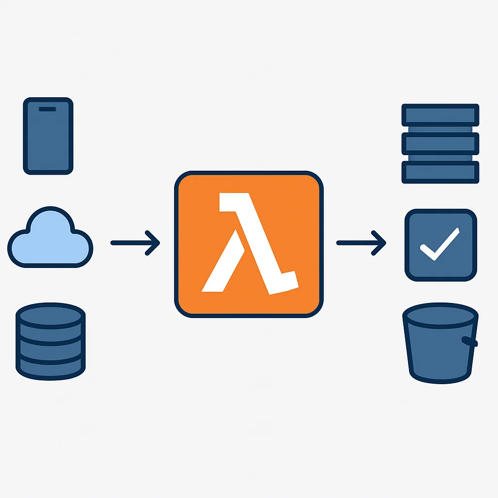 AWS Lambda 아키텍처 다이어그램: 이벤트 소스와 서비스 연동