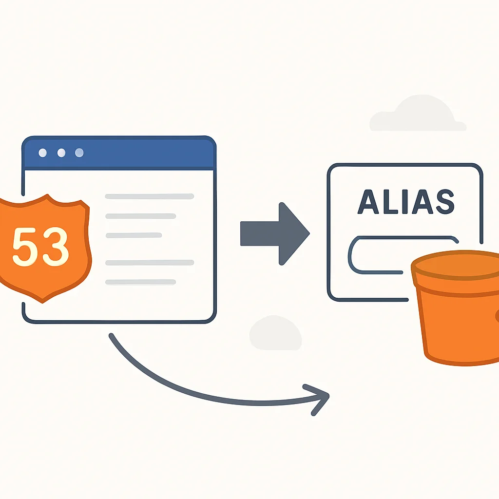 AWS Route 53 호스팅 영역 레코드 생성 화면 (S3 별칭)
