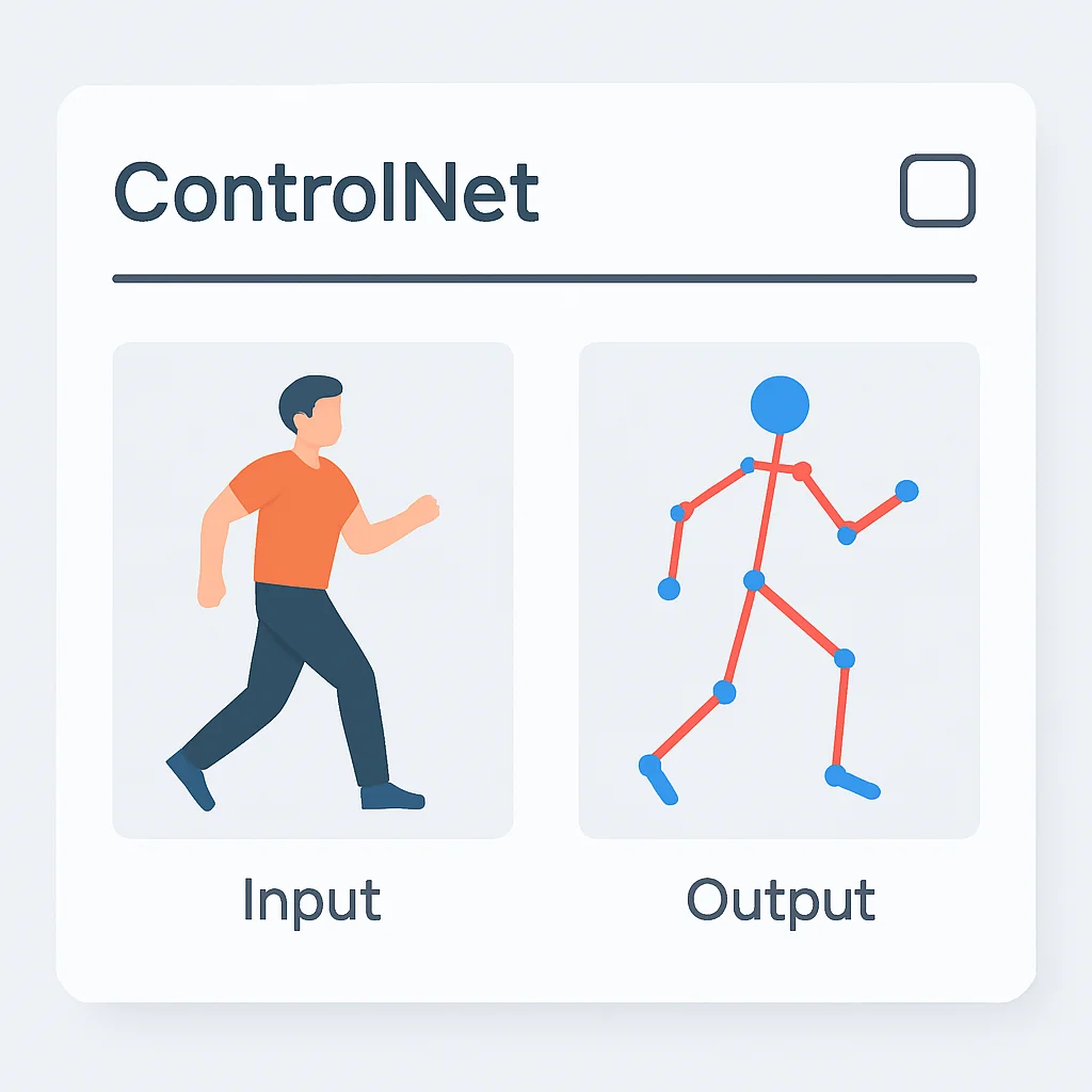 ControlNet OpenPose 입력 및 결과 이미지 예시