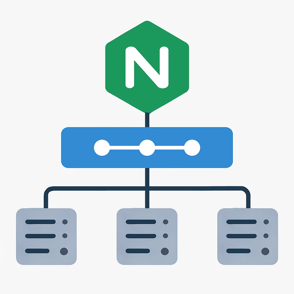 Nginx 로드 밸런싱 아키텍처 다이어그램 (여러 백엔드 서버)