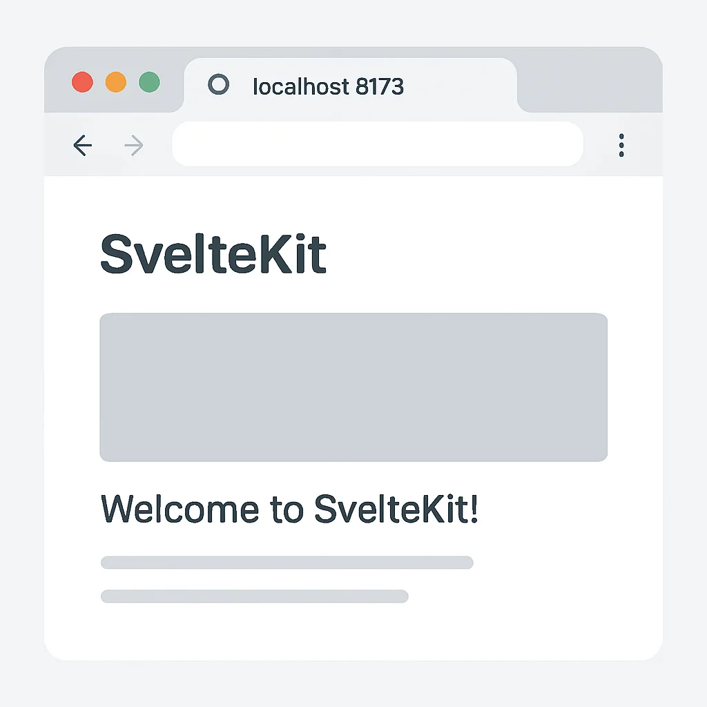 로컬호스트에서 실행 중인 SvelteKit 데모 애플리케이션 스크린샷