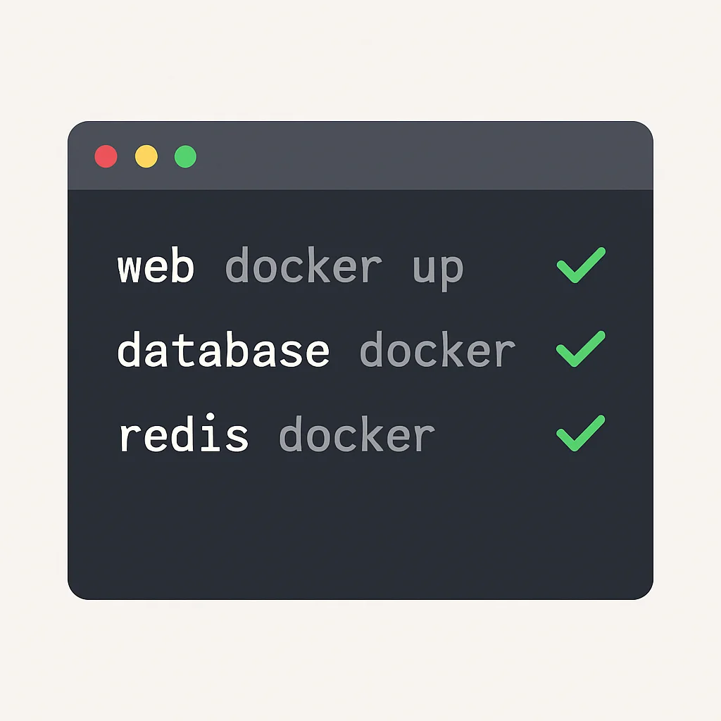 Docker Compose 서비스 성공적 실행 터미널 화면