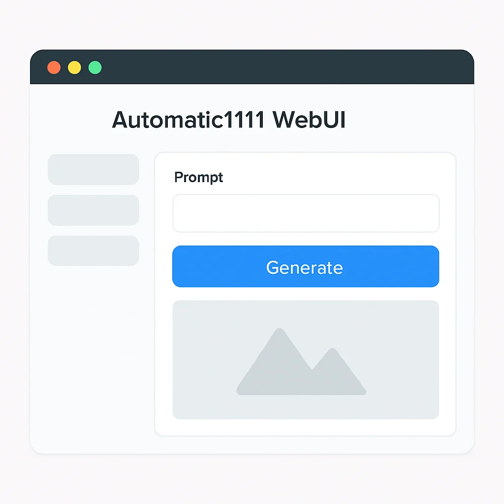 Automatic1111 WebUI 기본 화면 스크린샷