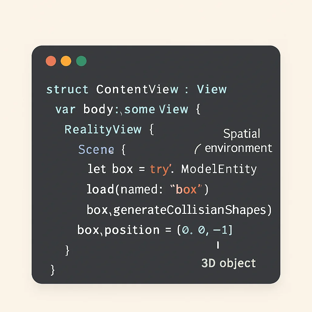 SwiftUI와 RealityKit을 활용한 3D 객체 생성 코드 예시