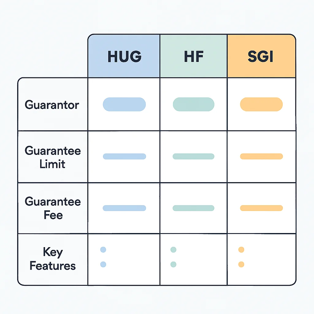 HUG, HF, SGI 전세 보증보험 비교표