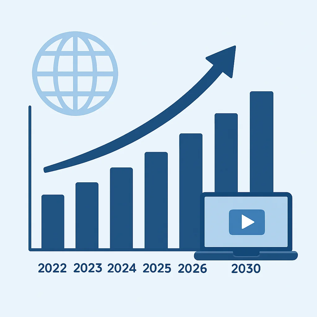 2022-2030년 글로벌 온라인 학습 시장 성장 그래프