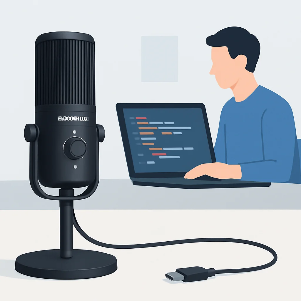 권퓨터 VoicePro USB-C 마이크 사용 모습