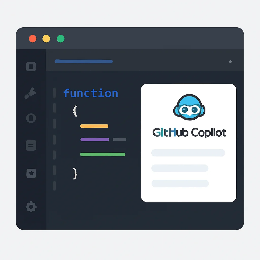VS Code에서 GitHub Copilot 코드 제안 스크린샷