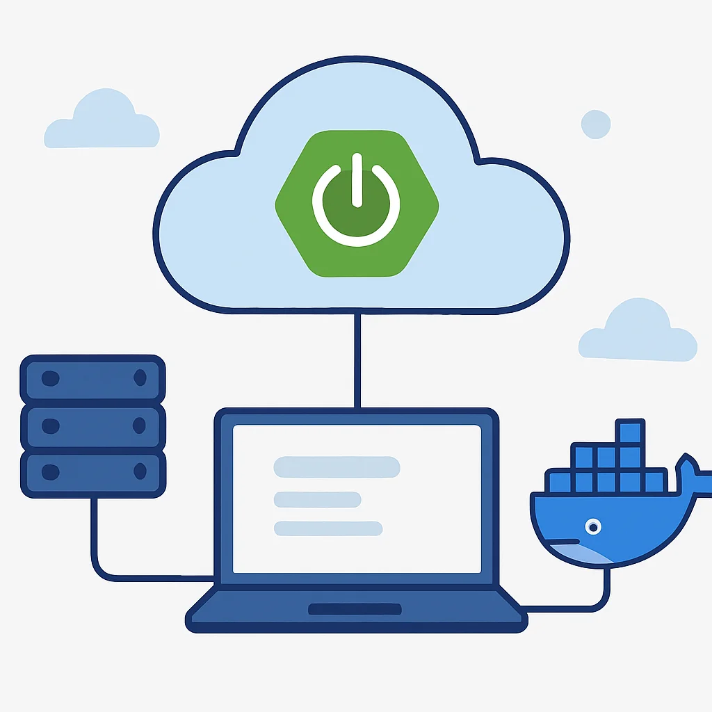 Spring Boot 애플리케이션과 Docker 컨테이너 연동 클라우드 아키텍처 다이어그램