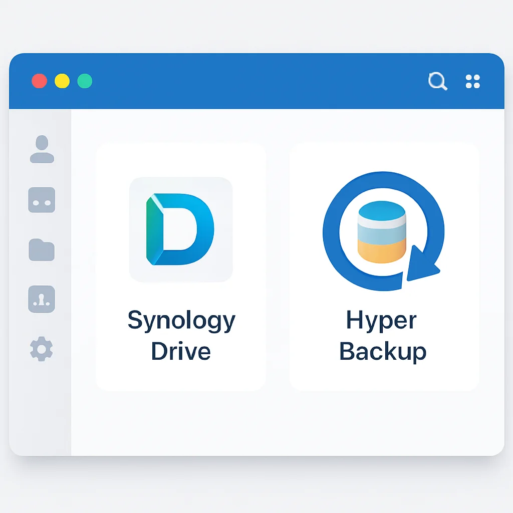 시놀로지 DSM 사용자 인터페이스 (Synology Drive 및 Hyper Backup)