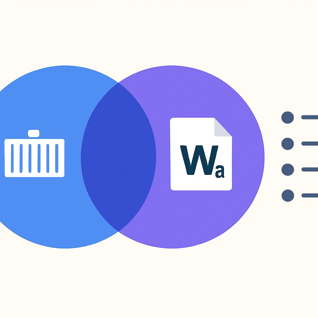 Docker 컨테이너와 웹어셈블리(Wasm) 비교 벤 다이어그램